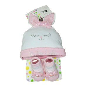 My First Easter Girls First Hat & Booties Set 0-12m Pink Bunny Ears Beanie Hat